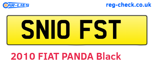 SN10FST are the vehicle registration plates.