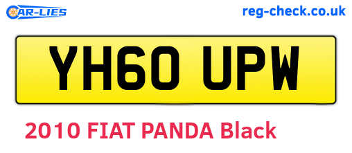 YH60UPW are the vehicle registration plates.