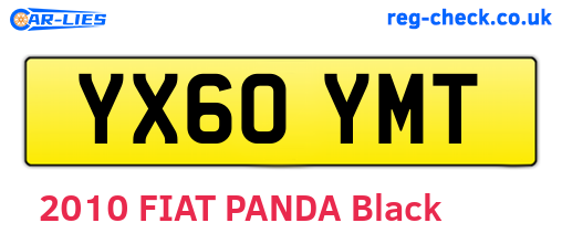 YX60YMT are the vehicle registration plates.
