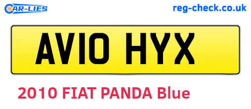 AV10HYX are the vehicle registration plates.