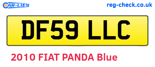 DF59LLC are the vehicle registration plates.
