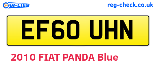 EF60UHN are the vehicle registration plates.