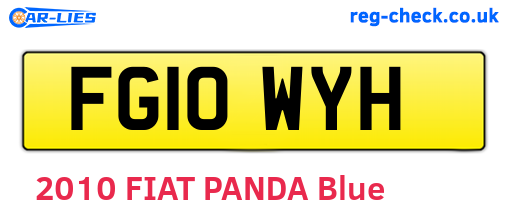 FG10WYH are the vehicle registration plates.