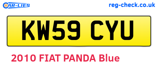 KW59CYU are the vehicle registration plates.