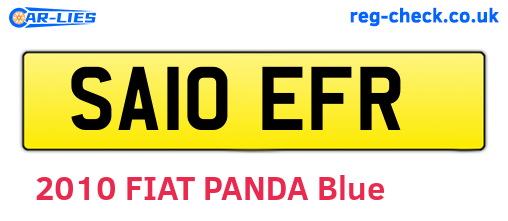 SA10EFR are the vehicle registration plates.