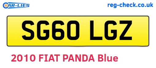 SG60LGZ are the vehicle registration plates.
