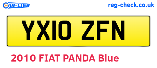 YX10ZFN are the vehicle registration plates.