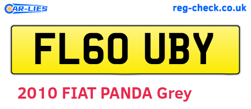 FL60UBY are the vehicle registration plates.