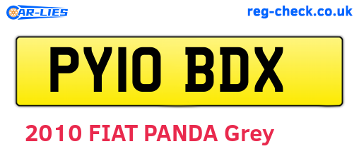 PY10BDX are the vehicle registration plates.