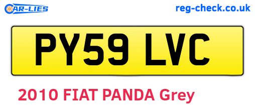 PY59LVC are the vehicle registration plates.