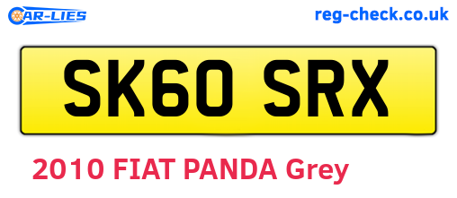 SK60SRX are the vehicle registration plates.