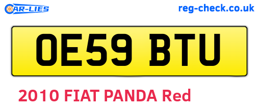 OE59BTU are the vehicle registration plates.