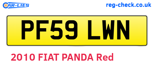 PF59LWN are the vehicle registration plates.