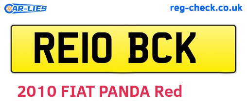 RE10BCK are the vehicle registration plates.