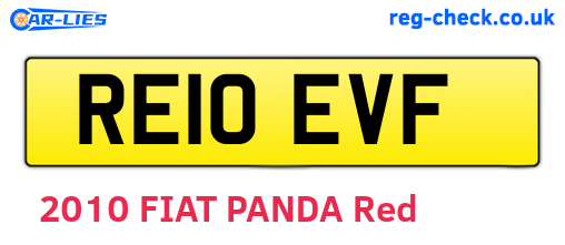 RE10EVF are the vehicle registration plates.