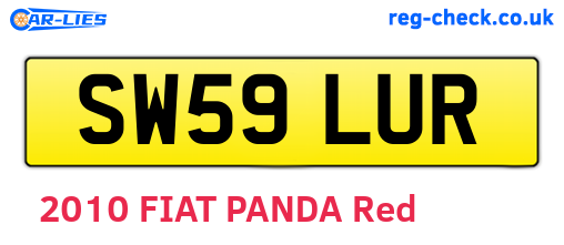 SW59LUR are the vehicle registration plates.