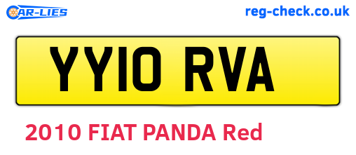 YY10RVA are the vehicle registration plates.