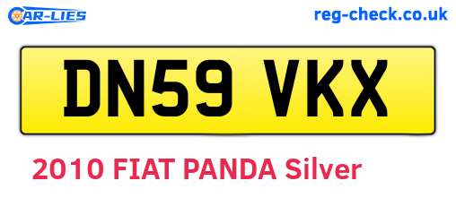 DN59VKX are the vehicle registration plates.