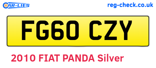 FG60CZY are the vehicle registration plates.