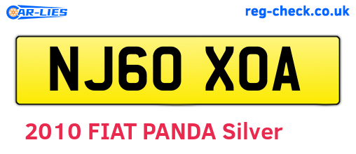 NJ60XOA are the vehicle registration plates.