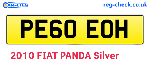 PE60EOH are the vehicle registration plates.