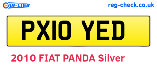 PX10YED are the vehicle registration plates.