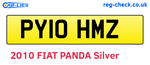 PY10HMZ are the vehicle registration plates.