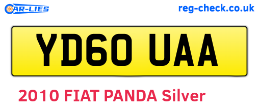 YD60UAA are the vehicle registration plates.