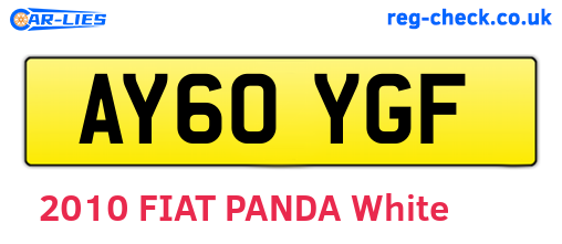 AY60YGF are the vehicle registration plates.