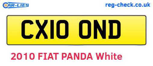 CX10OND are the vehicle registration plates.
