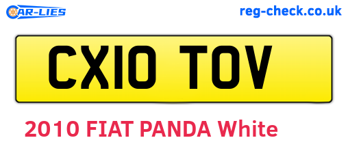 CX10TOV are the vehicle registration plates.