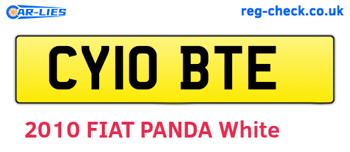CY10BTE are the vehicle registration plates.