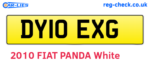 DY10EXG are the vehicle registration plates.