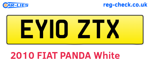 EY10ZTX are the vehicle registration plates.