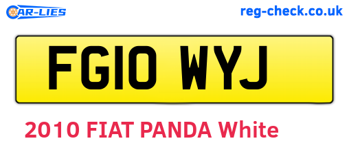 FG10WYJ are the vehicle registration plates.