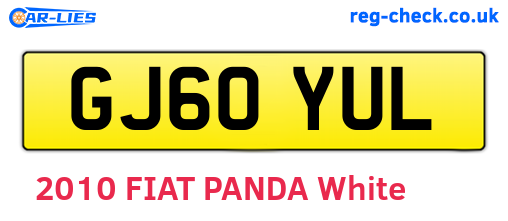 GJ60YUL are the vehicle registration plates.