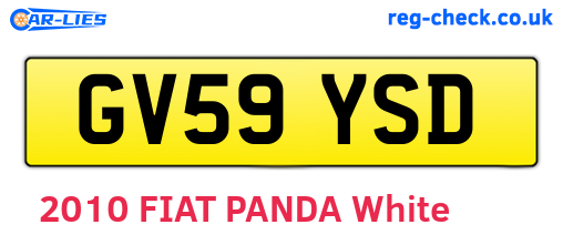 GV59YSD are the vehicle registration plates.