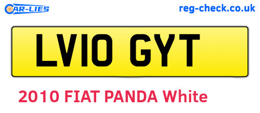 LV10GYT are the vehicle registration plates.