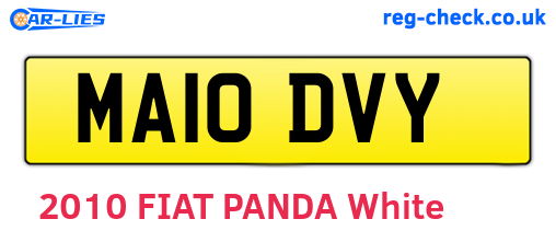 MA10DVY are the vehicle registration plates.