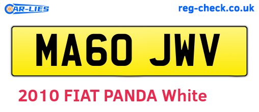 MA60JWV are the vehicle registration plates.