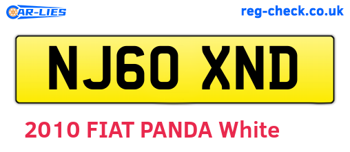 NJ60XND are the vehicle registration plates.