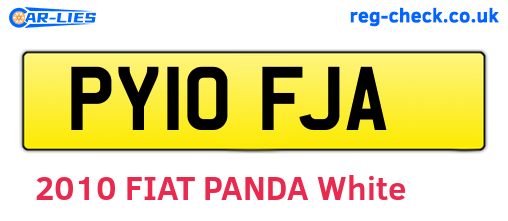 PY10FJA are the vehicle registration plates.