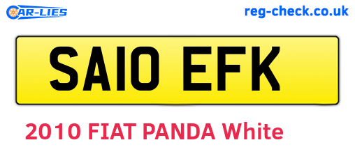SA10EFK are the vehicle registration plates.