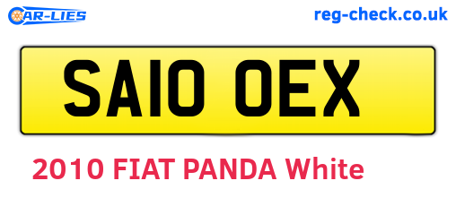 SA10OEX are the vehicle registration plates.