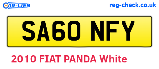 SA60NFY are the vehicle registration plates.