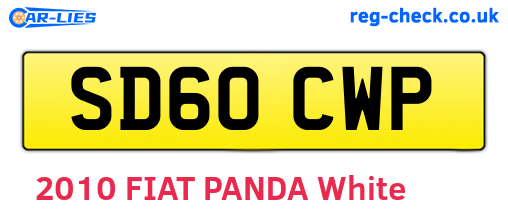 SD60CWP are the vehicle registration plates.