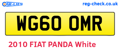 WG60OMR are the vehicle registration plates.