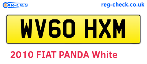 WV60HXM are the vehicle registration plates.