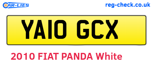 YA10GCX are the vehicle registration plates.