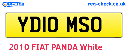 YD10MSO are the vehicle registration plates.